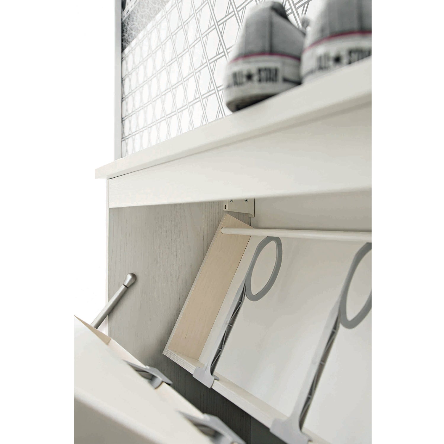 Minima suspended 3 door shoe storage & bench by Birex