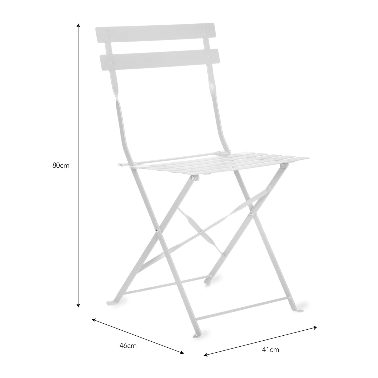 Pair of Bistro Outdoor Chairs in Chalk Steel by Garden Trading