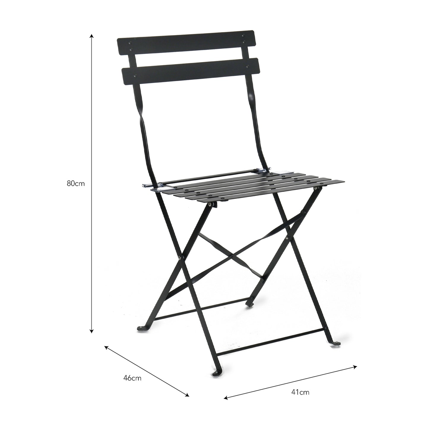 Pair of Bistro Outdoor Chairs in Carbon Steel by Garden Trading