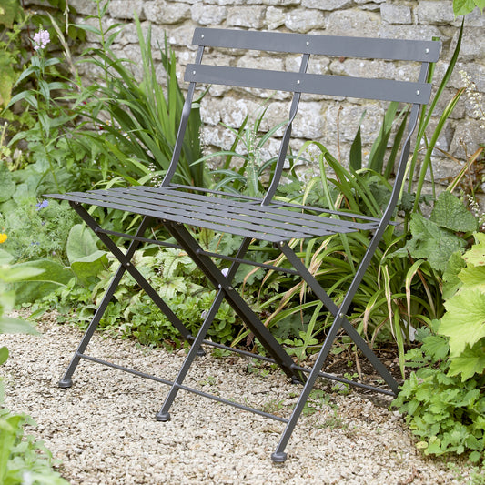Folding Bistro Outdoor Bench Carbon by Garden Trading