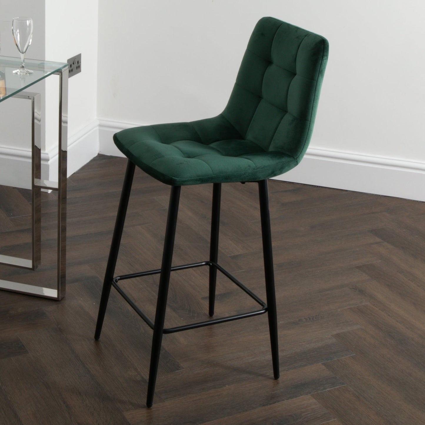 2 Set squared green kitchen bar stool by Native