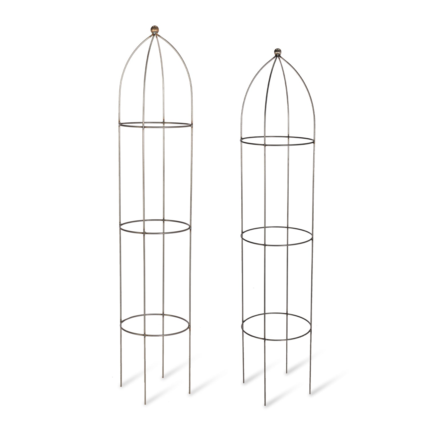 Set of 2 Barrington Obelisk Plant Supports Raw Metal by Garden Trading