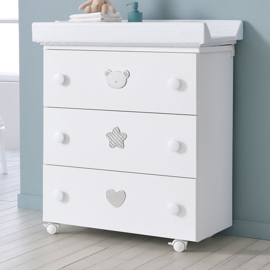 Birillo Changing Table-Baby Bath with 3 Drawers by Pali