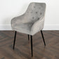Set of 2 Chesterfield Grey Dining Chairs