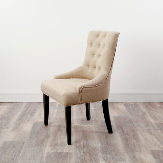 Set of 2 Chester Beige Textured Dining Chairs