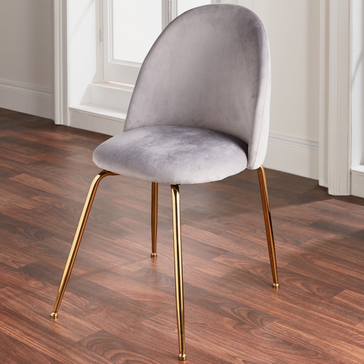 Set of 2 velvet dining chairs - gold legs by Native