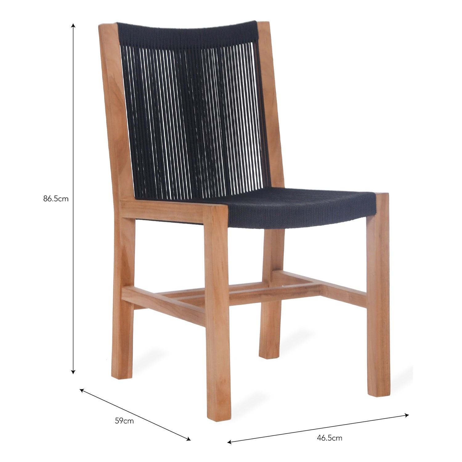 Pair of Mylor Outdoor Chairs Teak and Poly Rope by Garden Trading