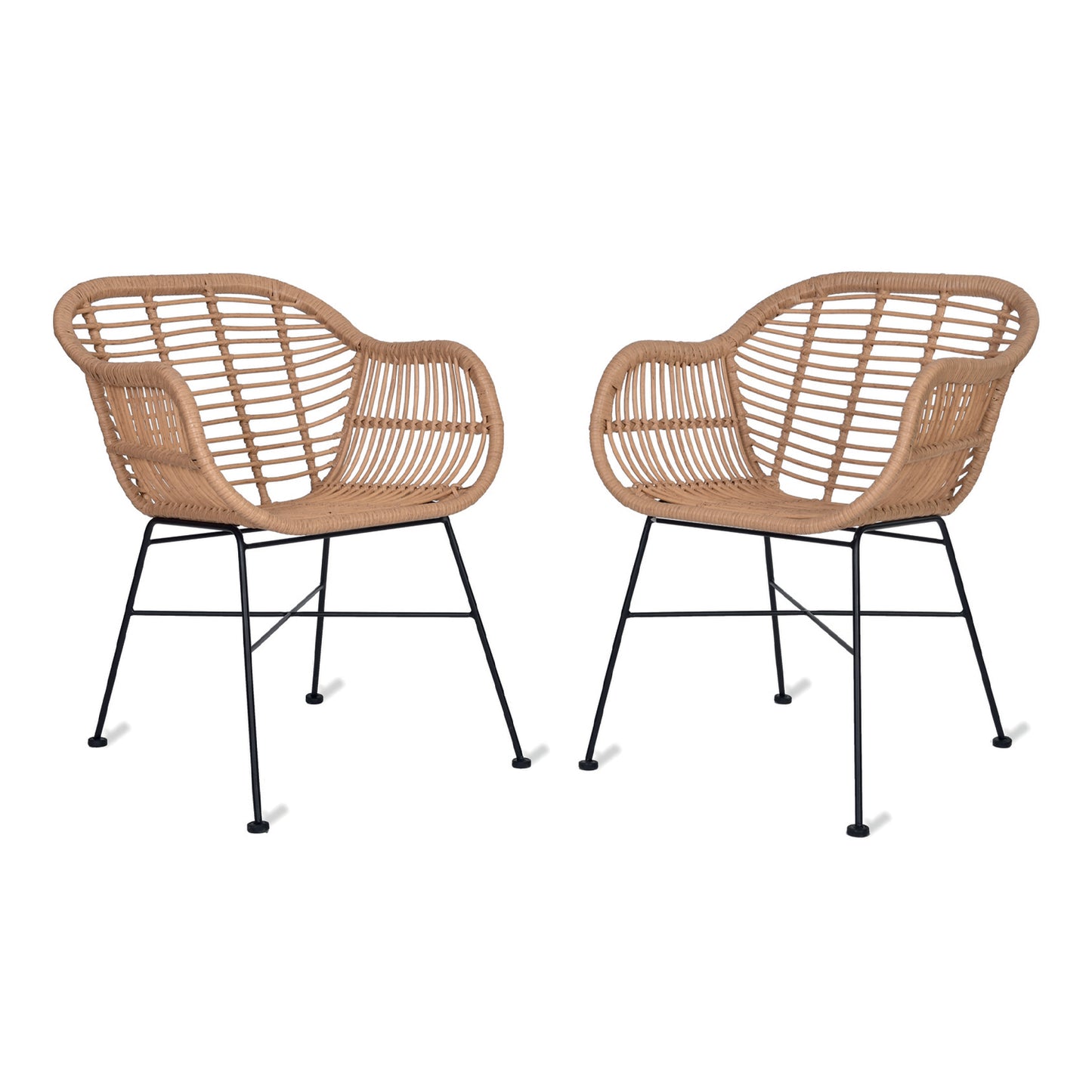 Pair of Hampstead Outdoor Chairs PE Bamboo by Garden Trading