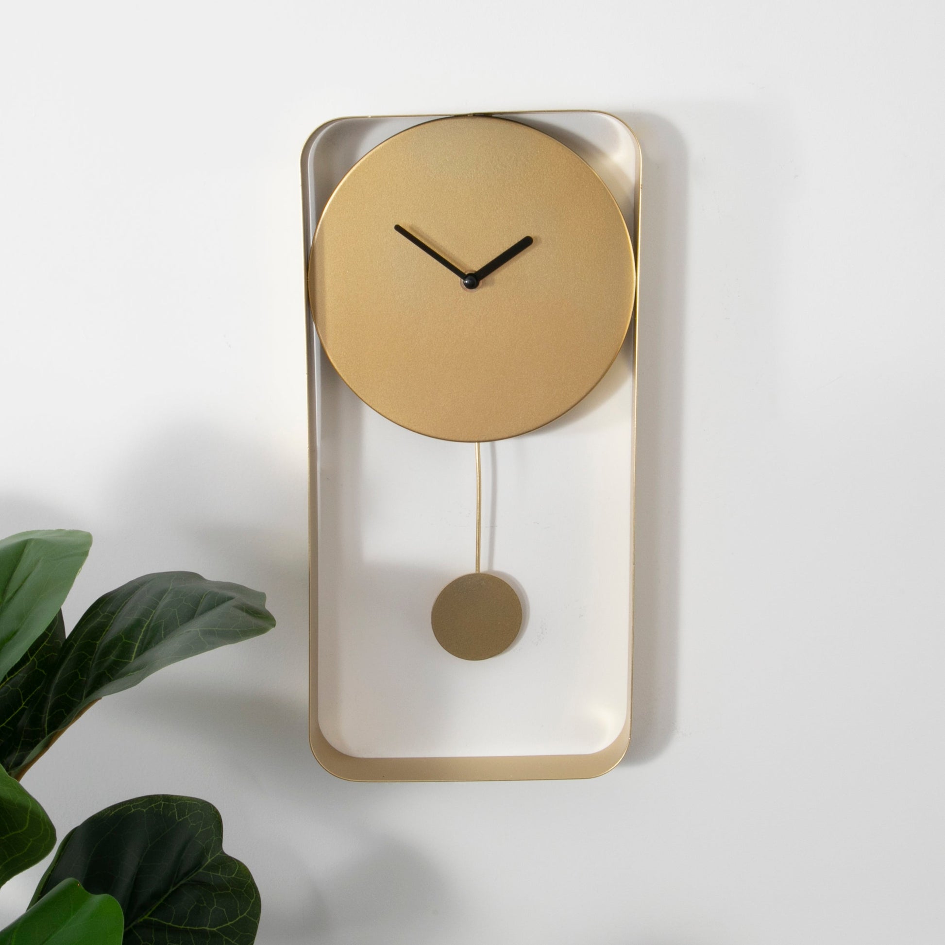 Modern Gold Metal Wall Clock, Native