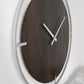 Minimalist Wood & Silver Large Wall Clock