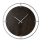 Minimalist Wood & Silver Large Wall Clock