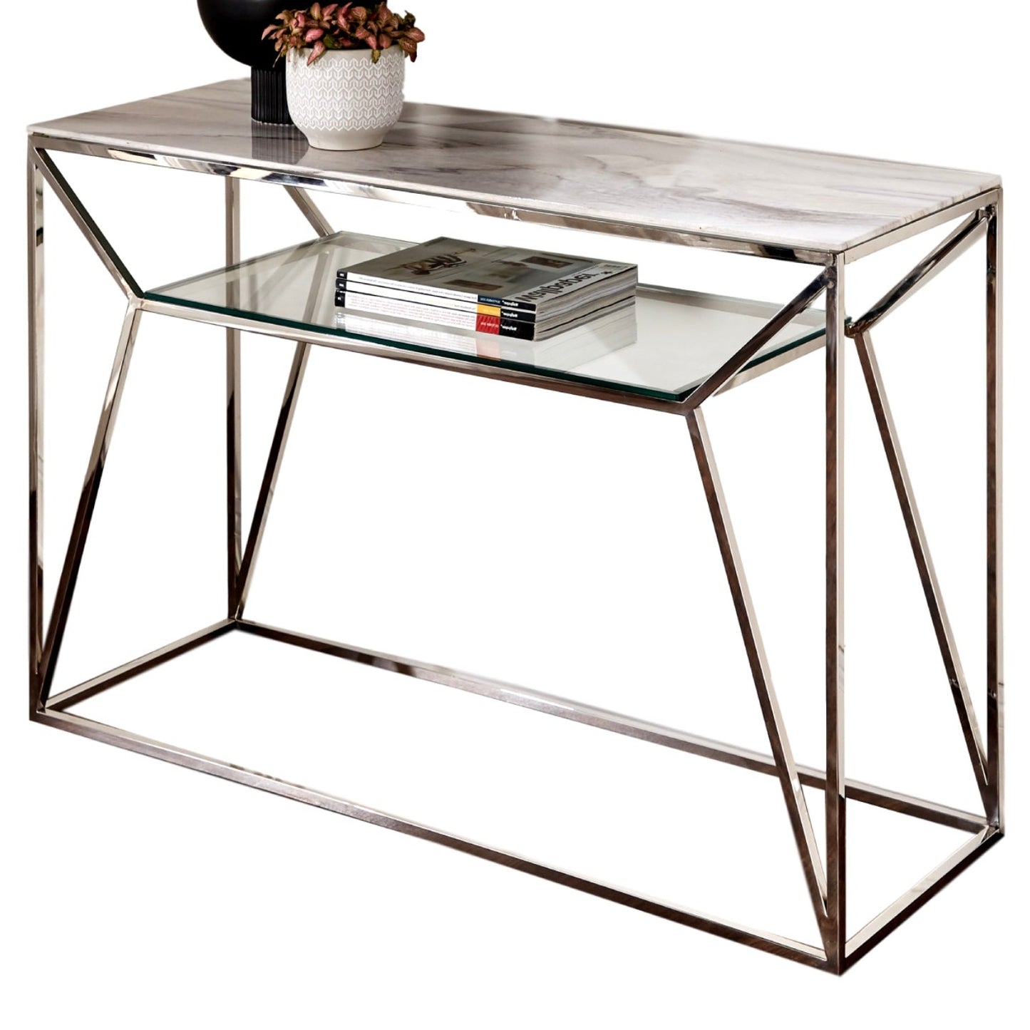 Marble glass console table by Native