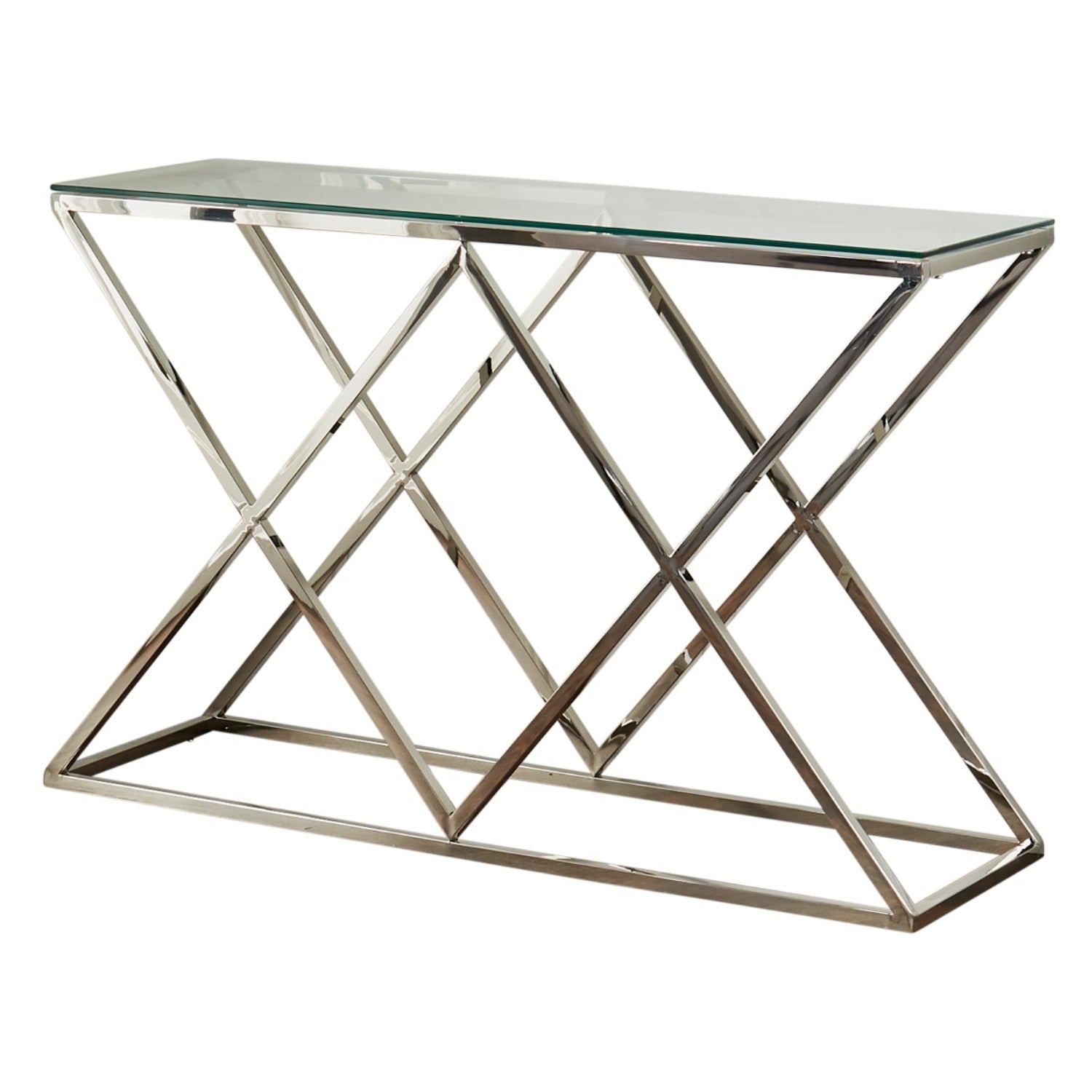 Pyramid silver console table by Native