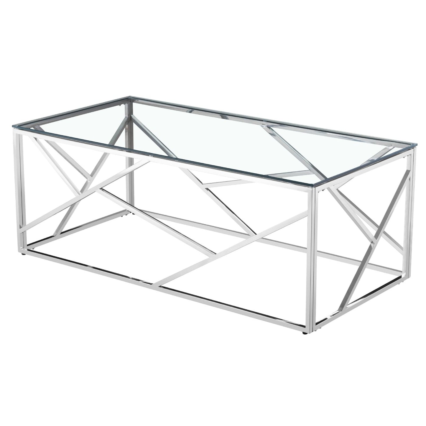 Geometric silver coffee table by Native
