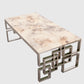 Non-stain Marble Glass Silver Plated Coffee Table