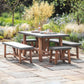 Chilson Outdoor Table and Bench Set Small Cement Fibre by Garden Trading