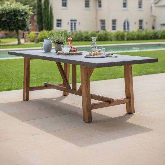 Chilson Outdoor Table Large Cement Fibre by Garden Trading