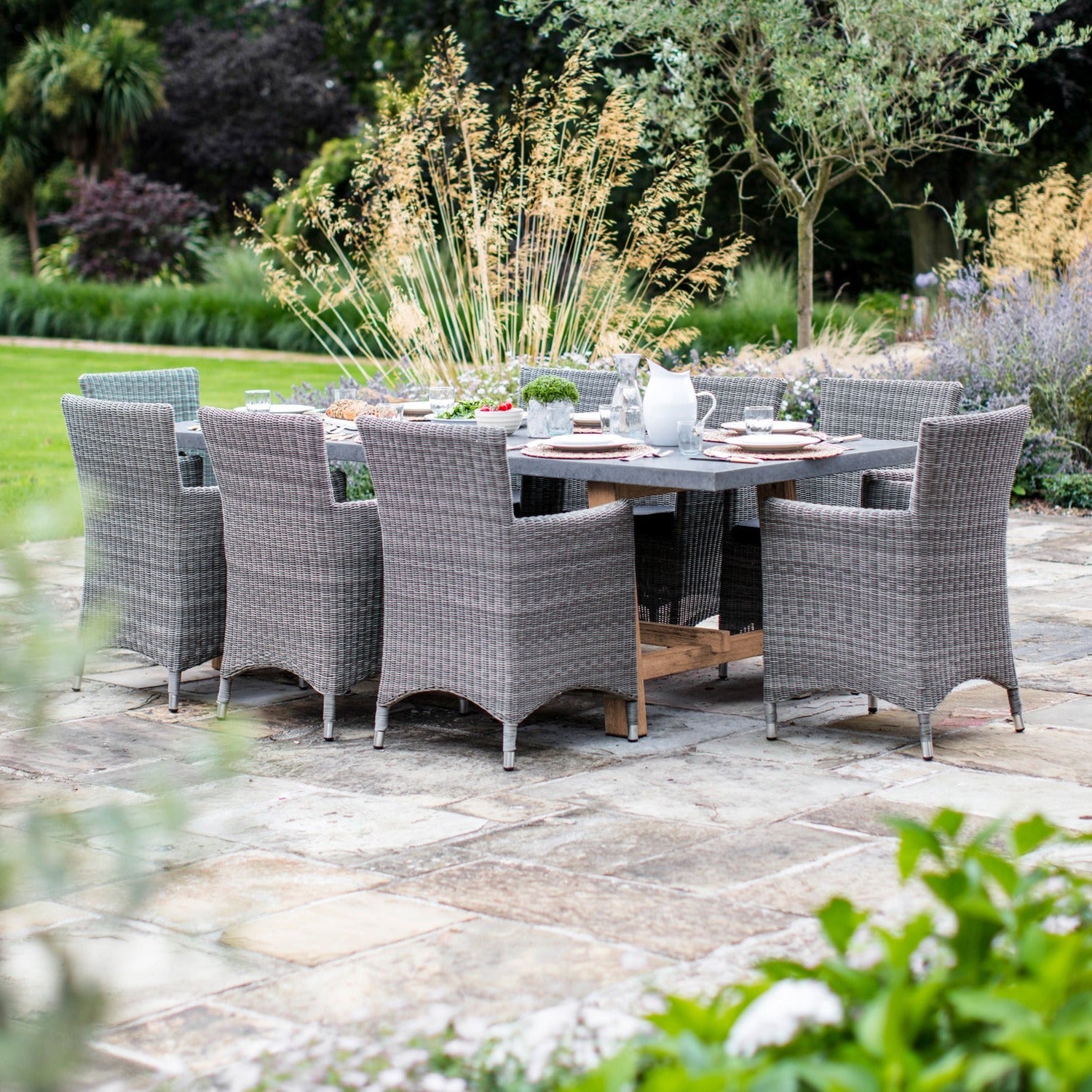 Chilson Outdoor Table Large Cement Fibre by Garden Trading