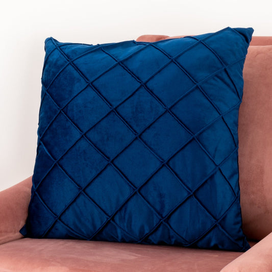 Diamond blue velvet cushion cover by Native