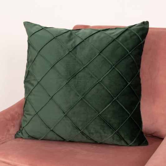 Diamond green velvet cushion cover by Native