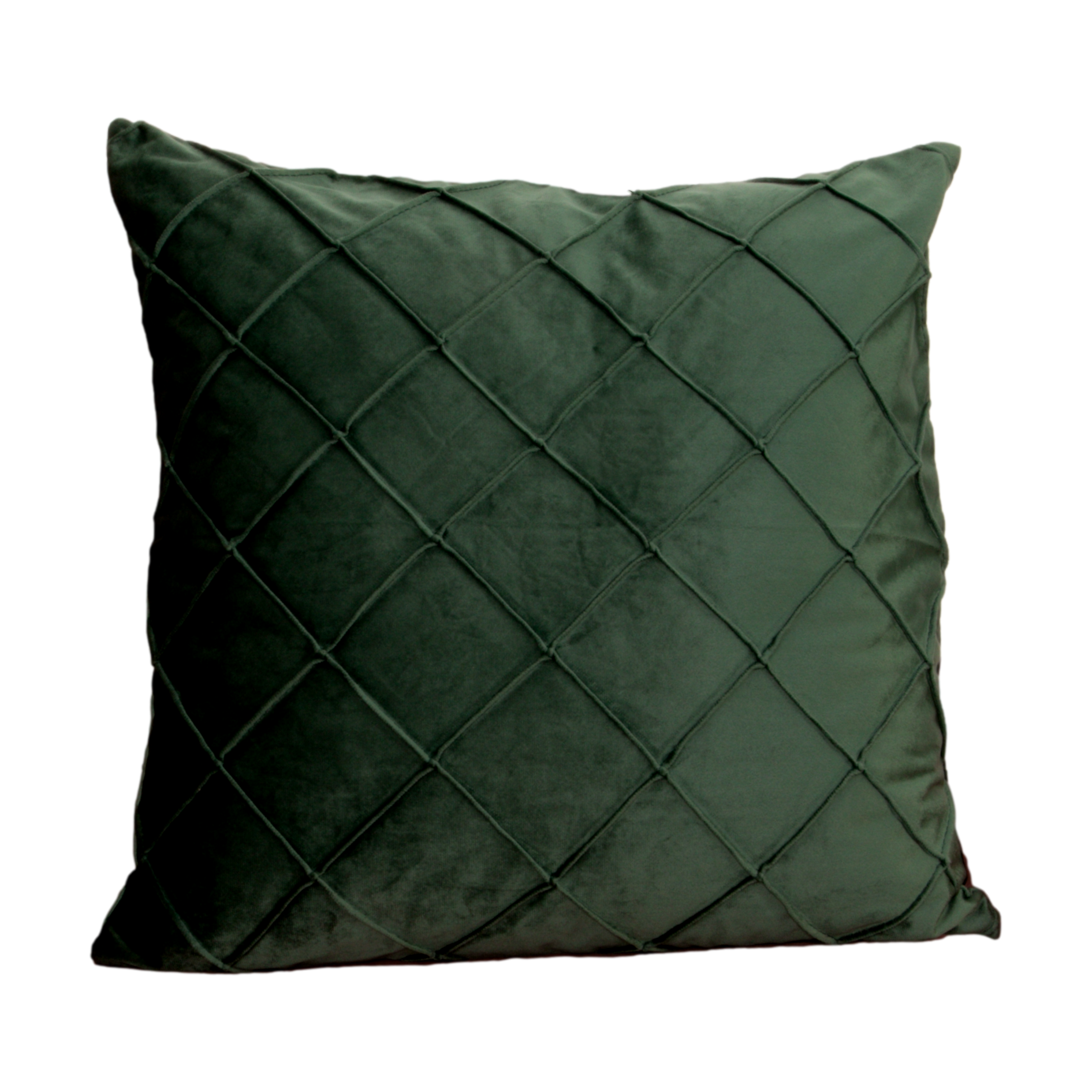 Diamond Green Velvet Feather Filled Cushion