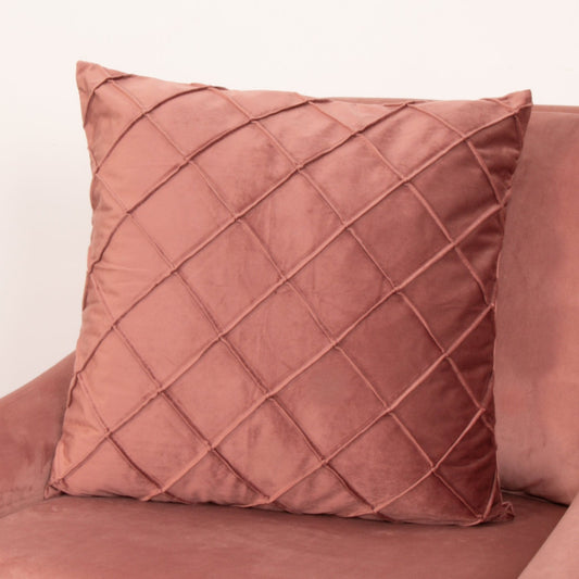 Diamond rose velvet cushion cover by Native