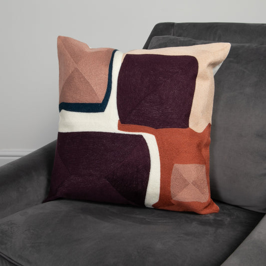 Purple Abstract Pattern Boho Cushion Cover