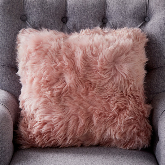 Sheepskin cushion blush pink by Native