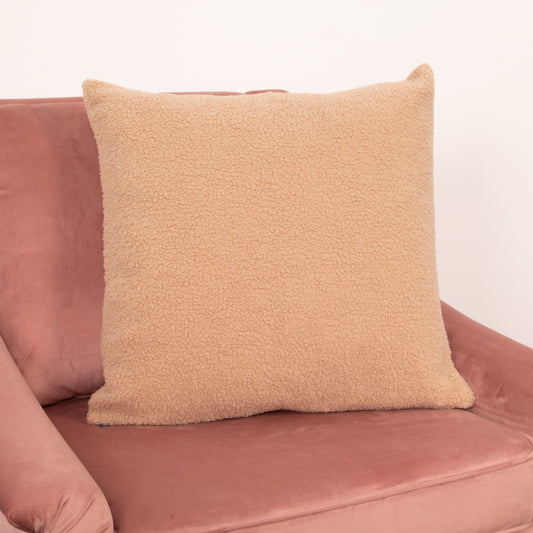 Light Brown Teddy Feather Filled Cushion