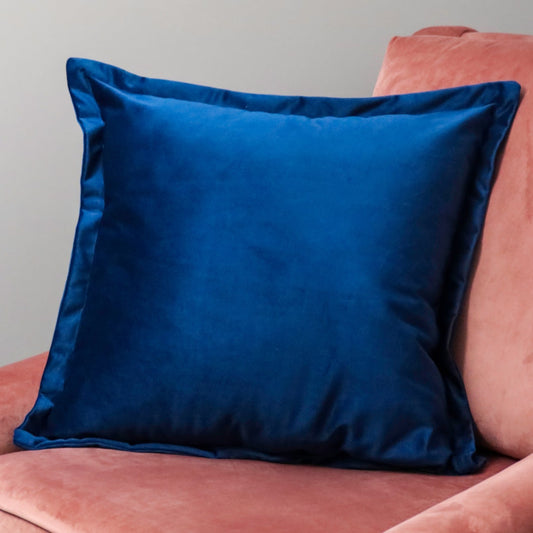 Navy blue velvet cushion cover by Native