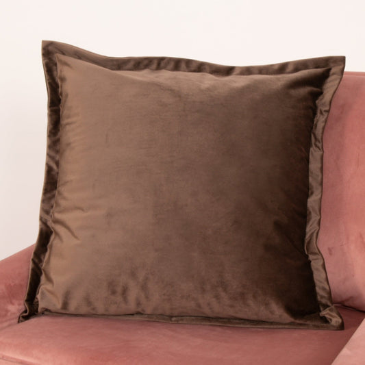 Brown velvet cushion cover by Native