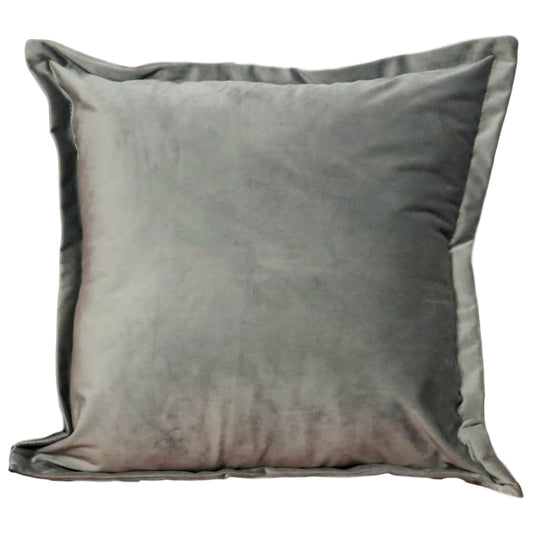 Grey velvet cushion cover by Native