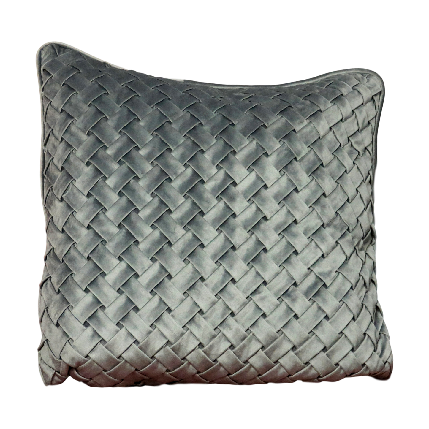Woven Grey Velvet Soft Cushion Cover