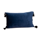 Blue Velvet Black Tassel Boudoir Cushion Cover