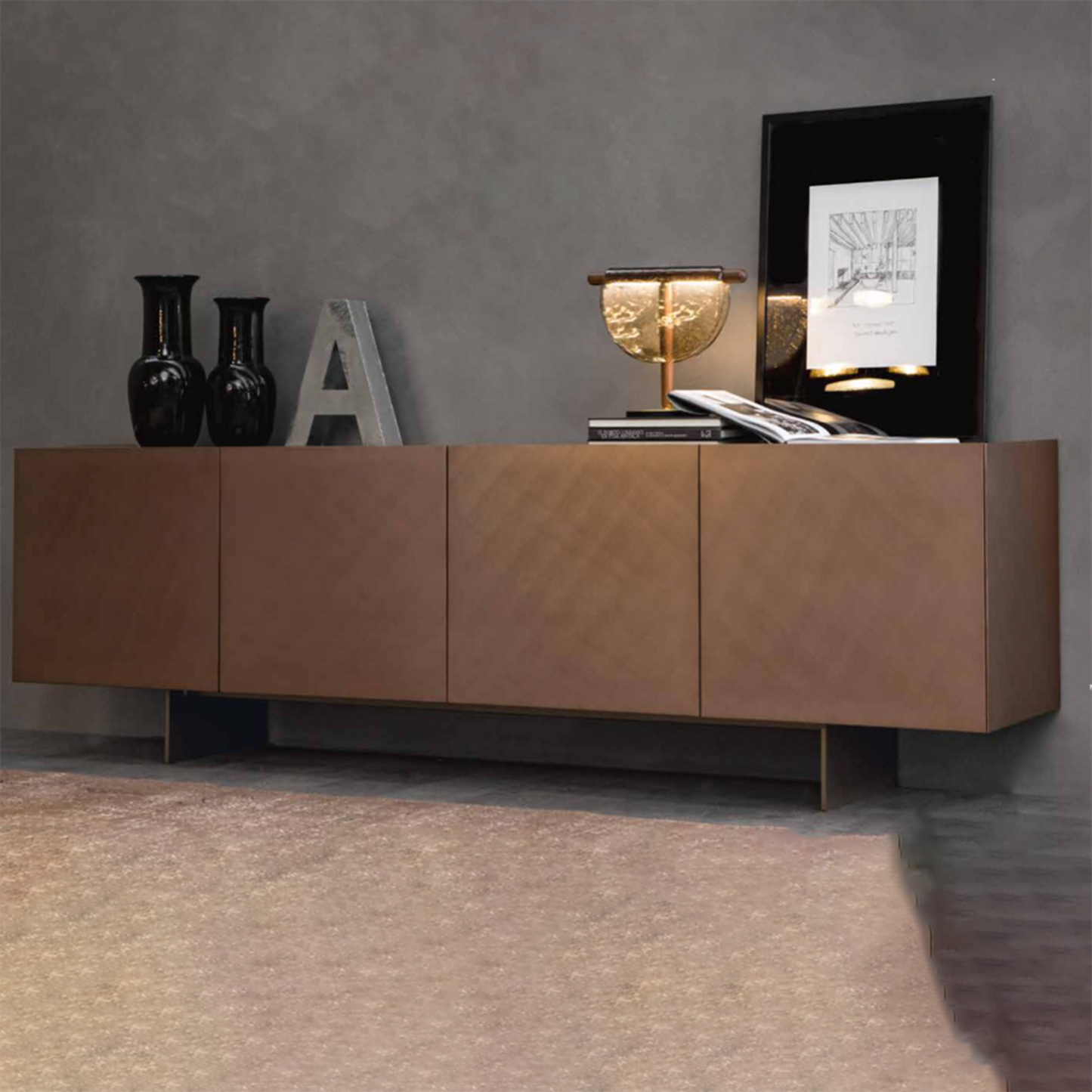 Coated Bronze or Copper Sideboards by Tonin Casa