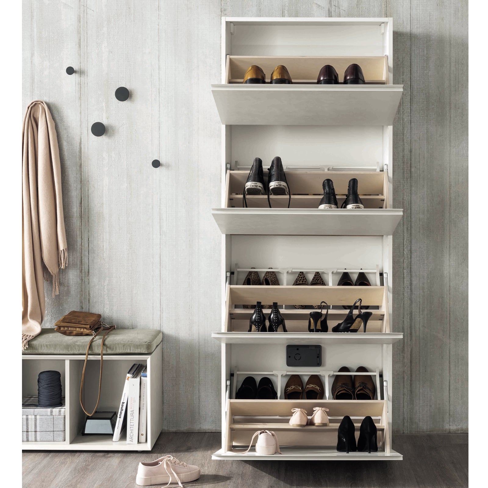 Minima Contemporary Doors Shoe Storage by Birex