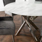 Marble glass round dining table with 4 chairs by Native