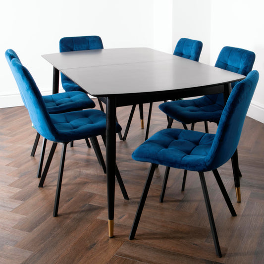 Walnut cambridge dining table with 6 chairs by Native