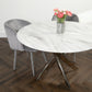 Silver plated marble glass round dining table by Native