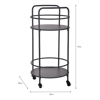 Round Drinks Outdoor Trolley Carbon by Garden Trading