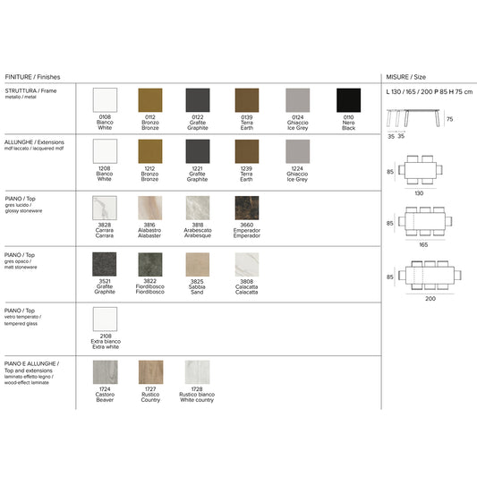 Deimos 130 Extendable Dining Table – Target Point | Italian Elegance & Versatile Design