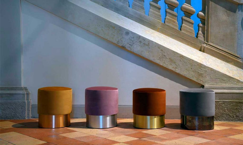 Chione Green Pouf by Domingo Salotti