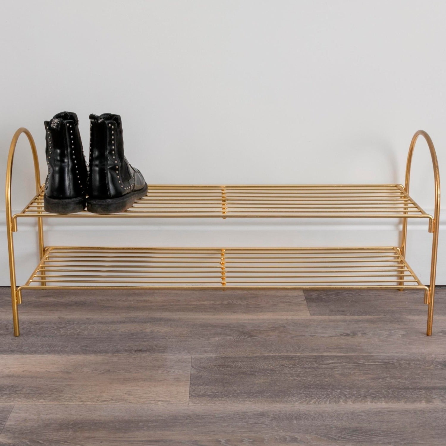 Gold shoe rack by Native
