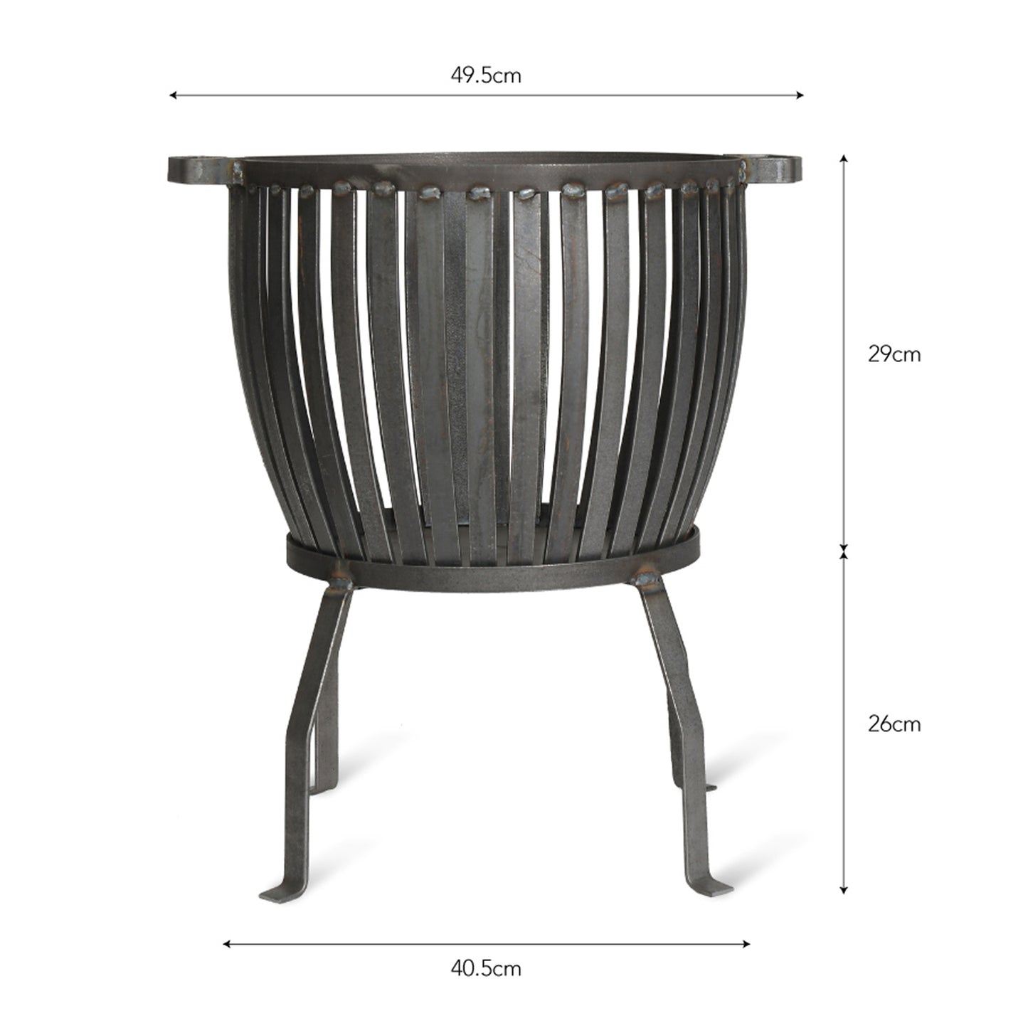 Barrington Fire Pit Small Steel by Garden Trading