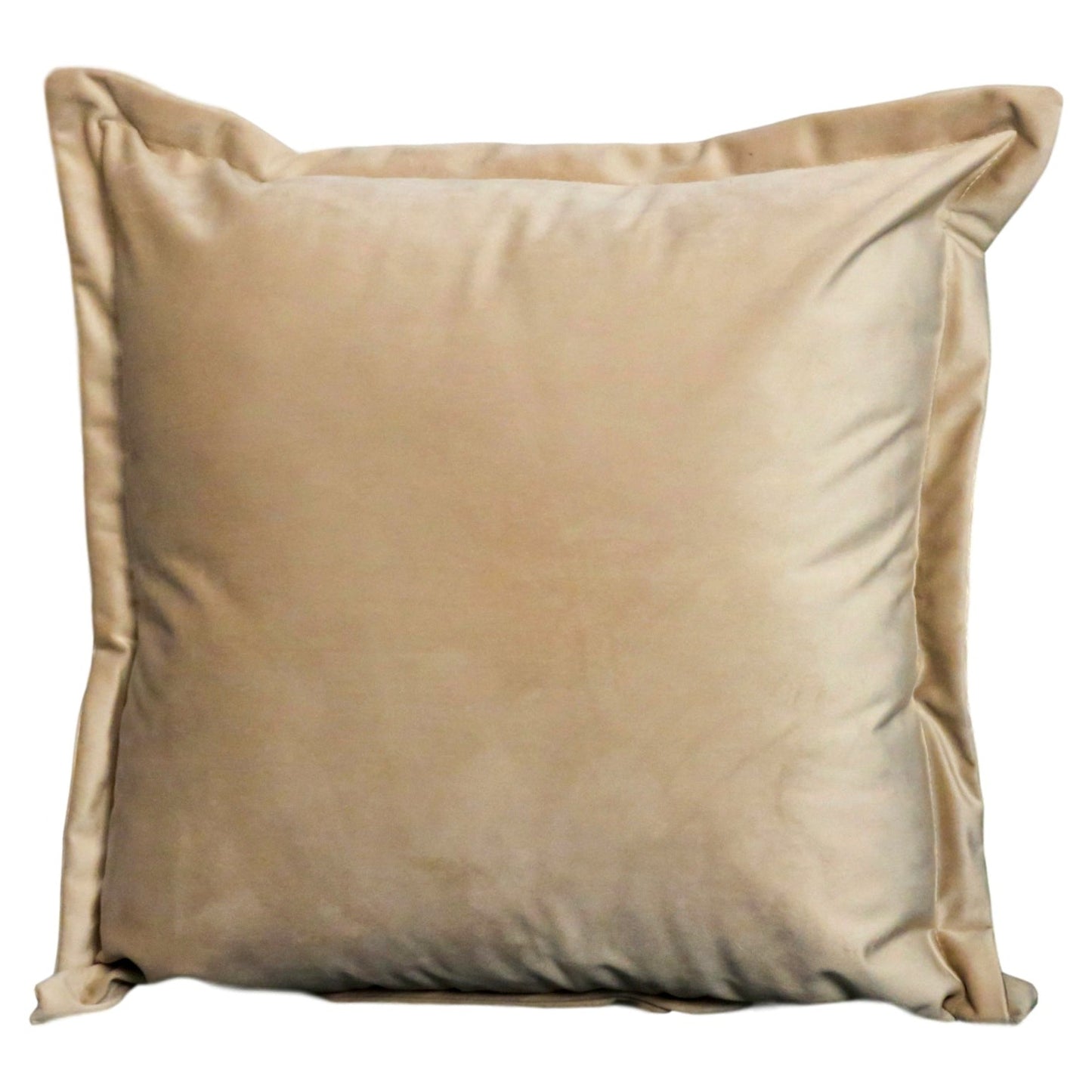 Beige velvet cushion - feather filled by Native