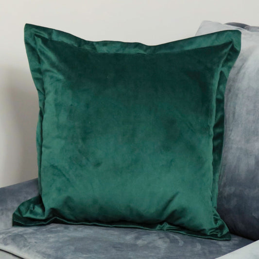Dark green velvet cushion - feather filled by Native