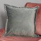 Grey velvet cushion - feather filled by Native