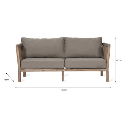 Porthallow Outdoor 2 Seater Sofa Acacia by Garden Trading