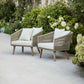 Pair of Colwell Outdoor Armchairs Polyrope & Acacia by Garden Trading