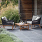 Luccombe Outdoor Armchair Set Black Polyrope & Acacia by Garden Trading